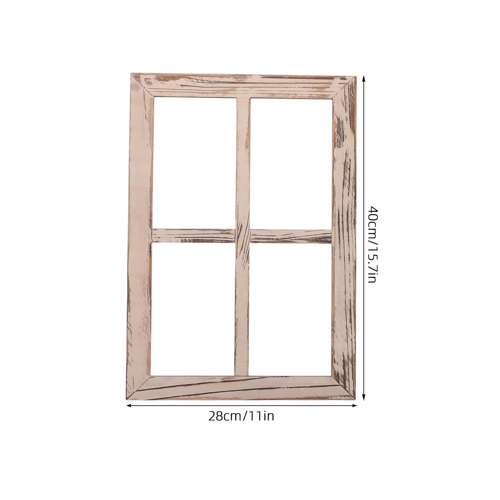 2 Stück Holzimitat Fensterdekoration im Landhausstil Rustikal | Holz, Vintage Optik, Lichtsteuerung und Montage Design, für Landhausküche und Wohnzimmer
