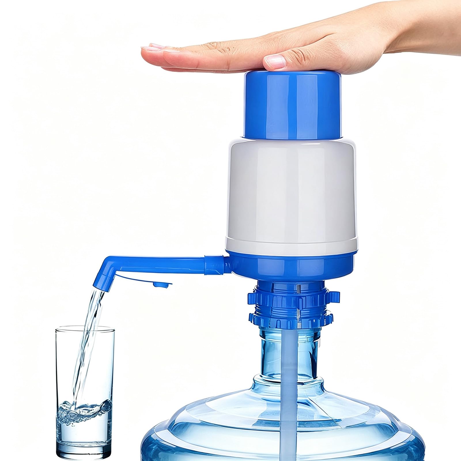 Wasserspender-Pumpe, 1,5 l, Wasserkühler-Spender, manuelle Handwasserflaschenpumpe für 2–6 Gallonen Mineralwasserkocher, tragbarer Wasserflaschenspender für Zuhause, Büro, Schule, Reisen, Camping Küche, Haushalt & Wohnen