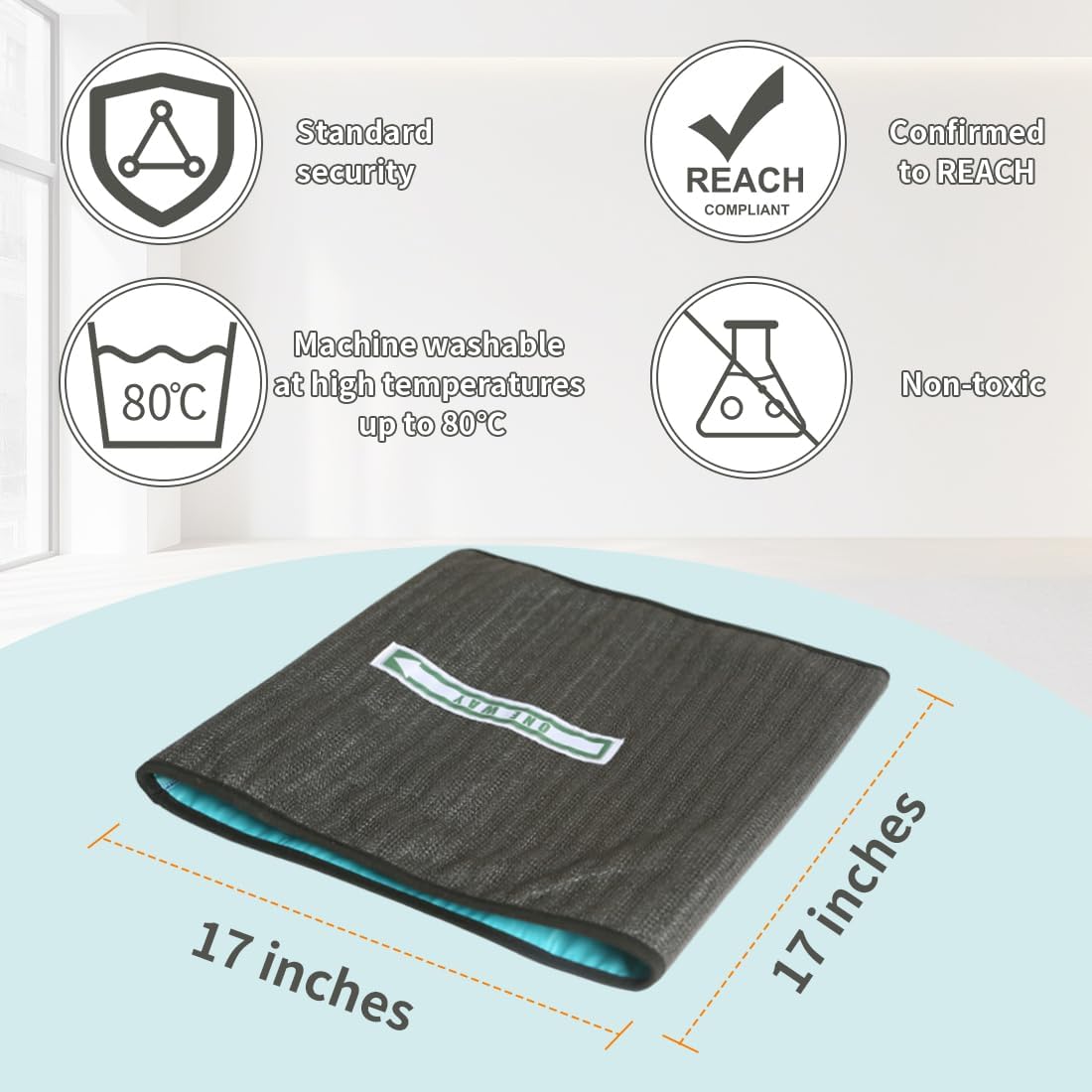 One Way Slide Wheelchair Cushion, Non Slip Unidirectional Glide Seat Pad for Transfers, Reusable Anti Slip Chair Cushion for Elderly & Patients (Black)