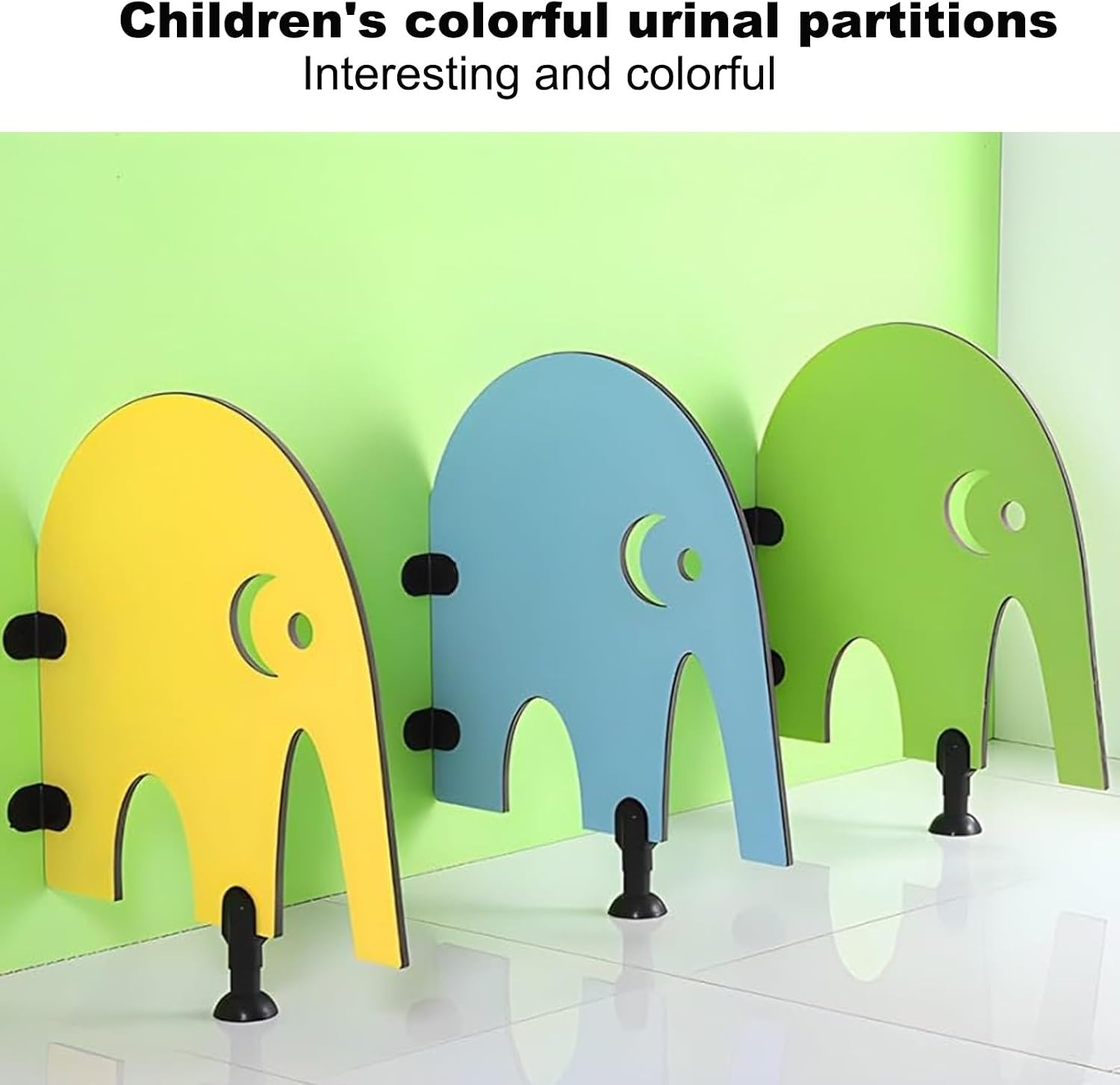 Children's cartoon urinal partition, toilet partition, wall mounted privacy screen, multi-color optional, solid high-density board, suitable for kindergartens, schools, shopping malls(Blue,80cm/31.5in