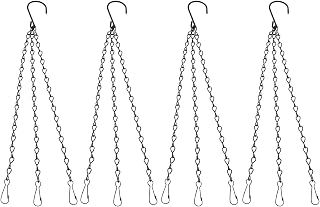 JUSTSWAG Creative-Idea Replacement 3 Point 12Inch Garden Plant Flower Basket Pot Chain Hanger Set 4Pcs