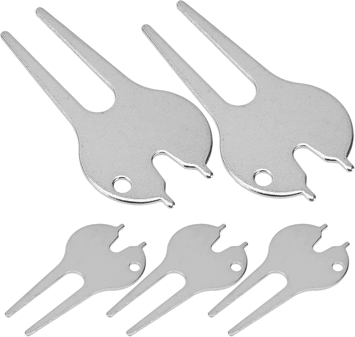 5pcs Golf Divot Repair Tool Set Metal Wear-Resistant Golf Ball Forks Portable Lawn Repair Tools Grass Care