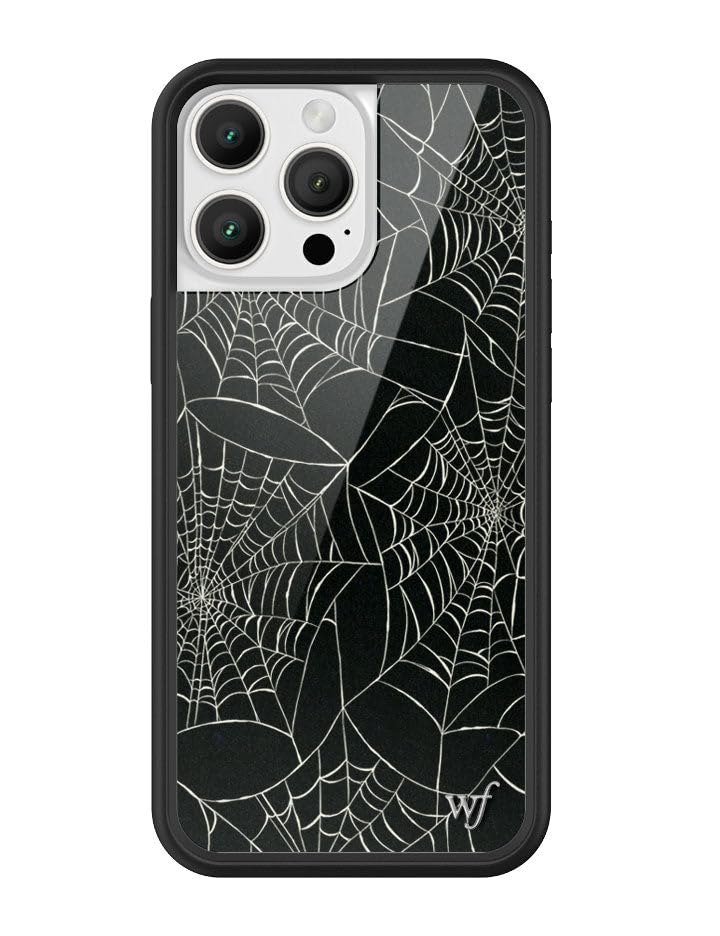 Image of Wildflower Cases - Compatible with iPhone 16 Pro Max | Protective Black Bumper, 6.5ft Drop Test Certified, Women Owned Small Business | Halloween Web Aesthetic Trendy Cute | Itsy Bitsy Spider