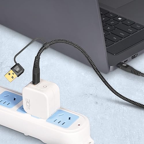 Miniatura 7 de Cable USB C a USB C de 100 W de 10 pies, Sweguard 2 en 1 USB-AC a USB-C, cable de carga rápida, color negro