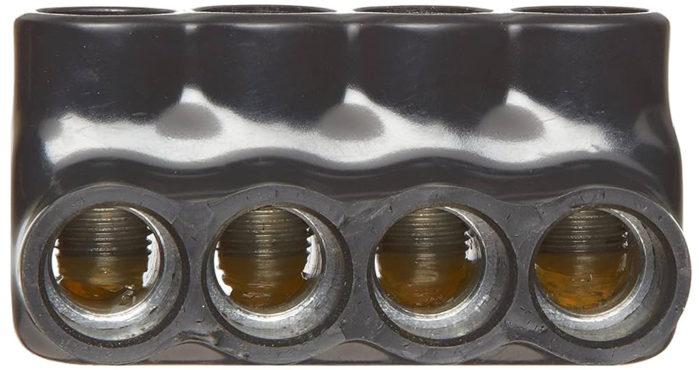 MORRIS ブラック Black Insulated Multi-Cable Connector - 4 Ports - 5/16