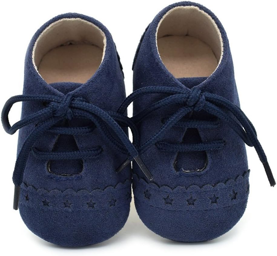 POLG Baby Boys Girls Lace Up Suede Boots Sneakers Soft Rubber Sole Infant Newborn Oxford Anti-Slip Toddler Dress Shoes