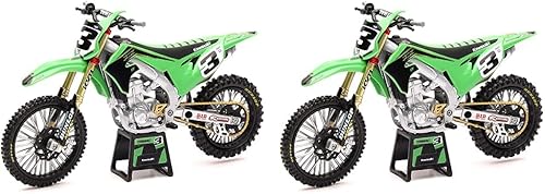 New-Ray Kawasaki KX 450#3 Eli Tomac Factory Racing - Modelo de motocicleta fundido a presión a escala 112 (paquete de 2)