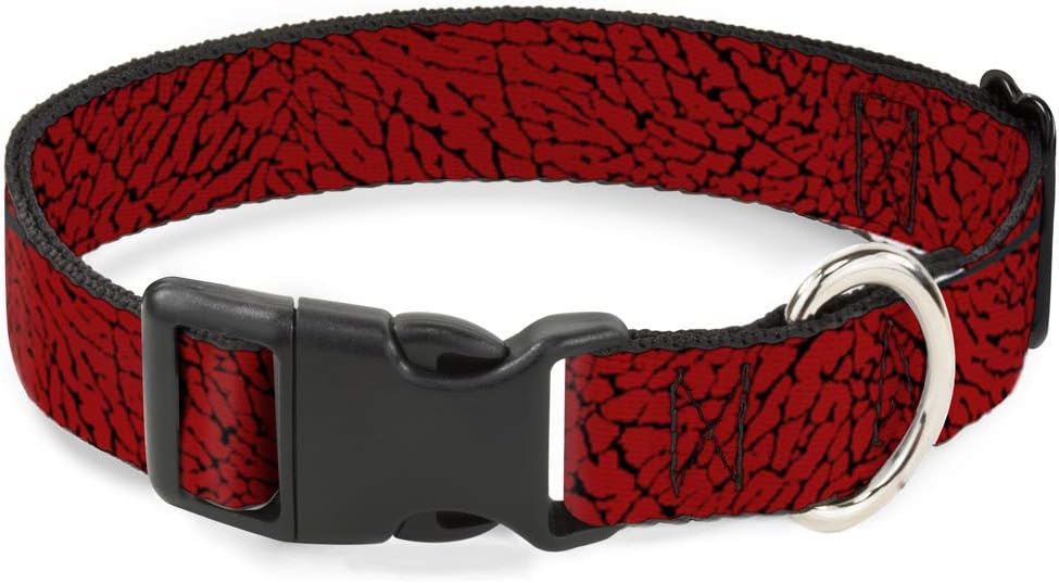 Buckle-Down PC-W30540-WS Elephant Crackle Red Plastic Clip Collar, Wide Small/13-18"