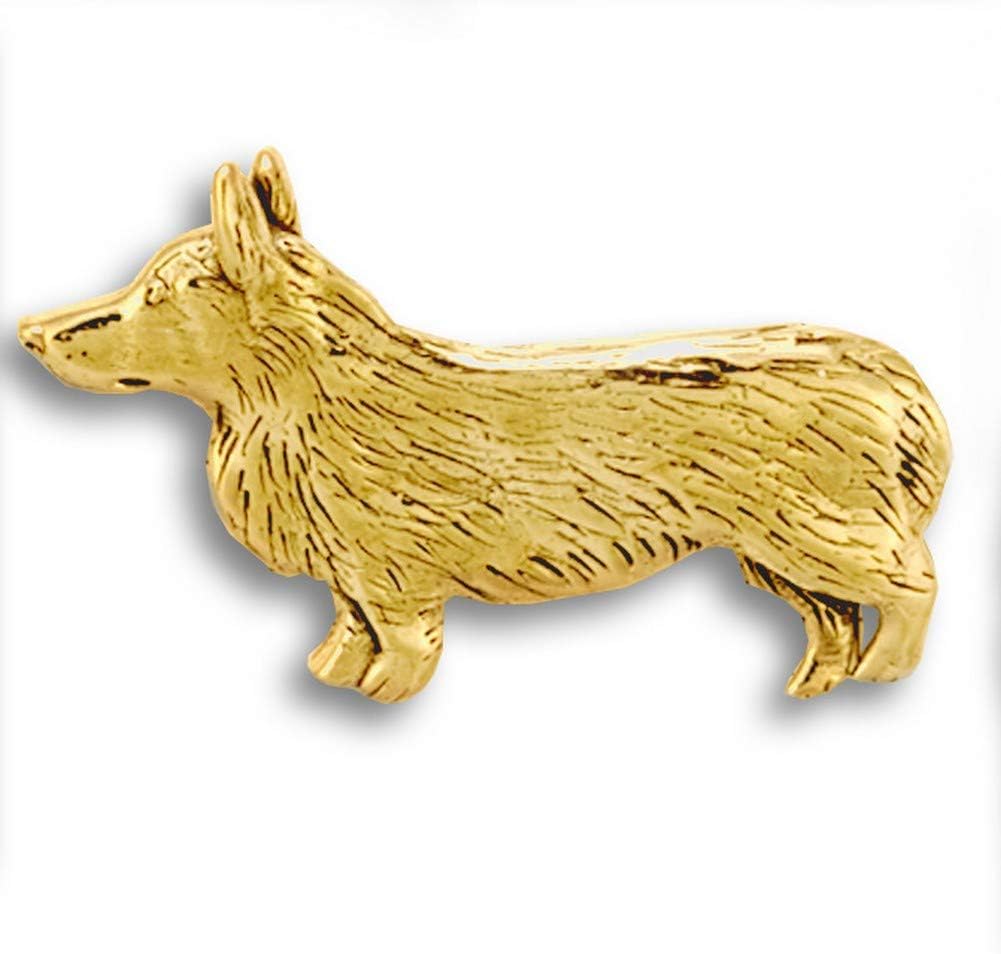 14k Gold Corgi Pin by The Magic Zoo