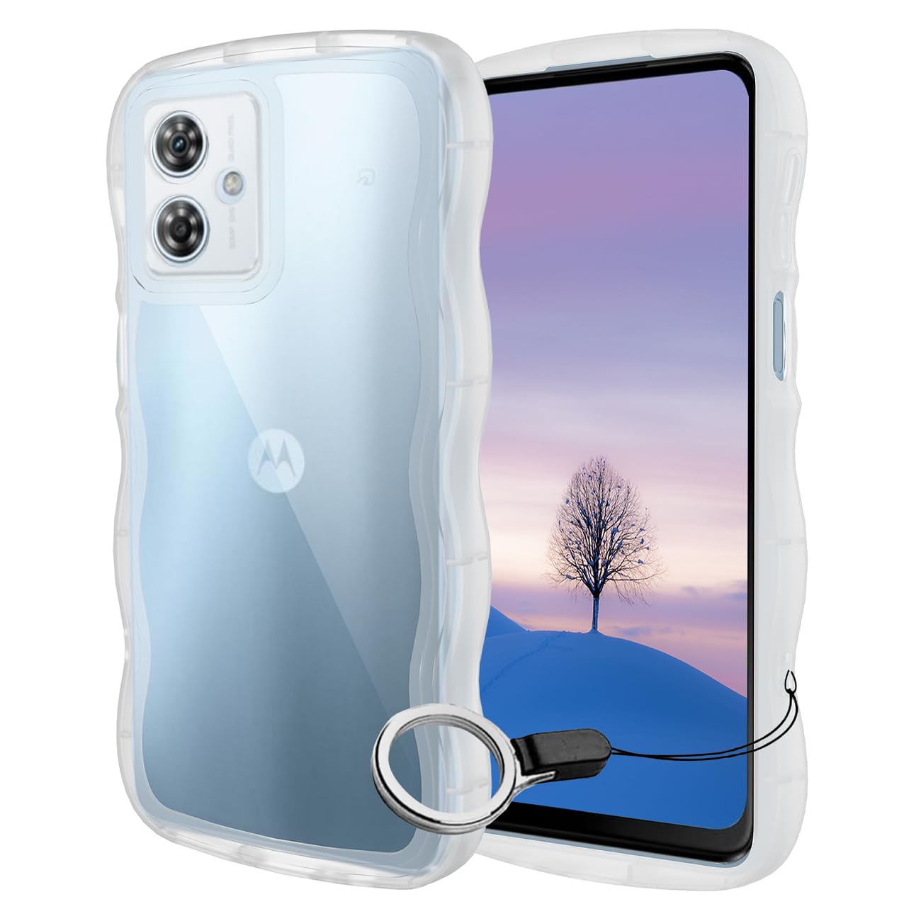 Amazon.co.jp: Motorola Moto G64Y 5G/G64 5G ケース クリア ウェーブ