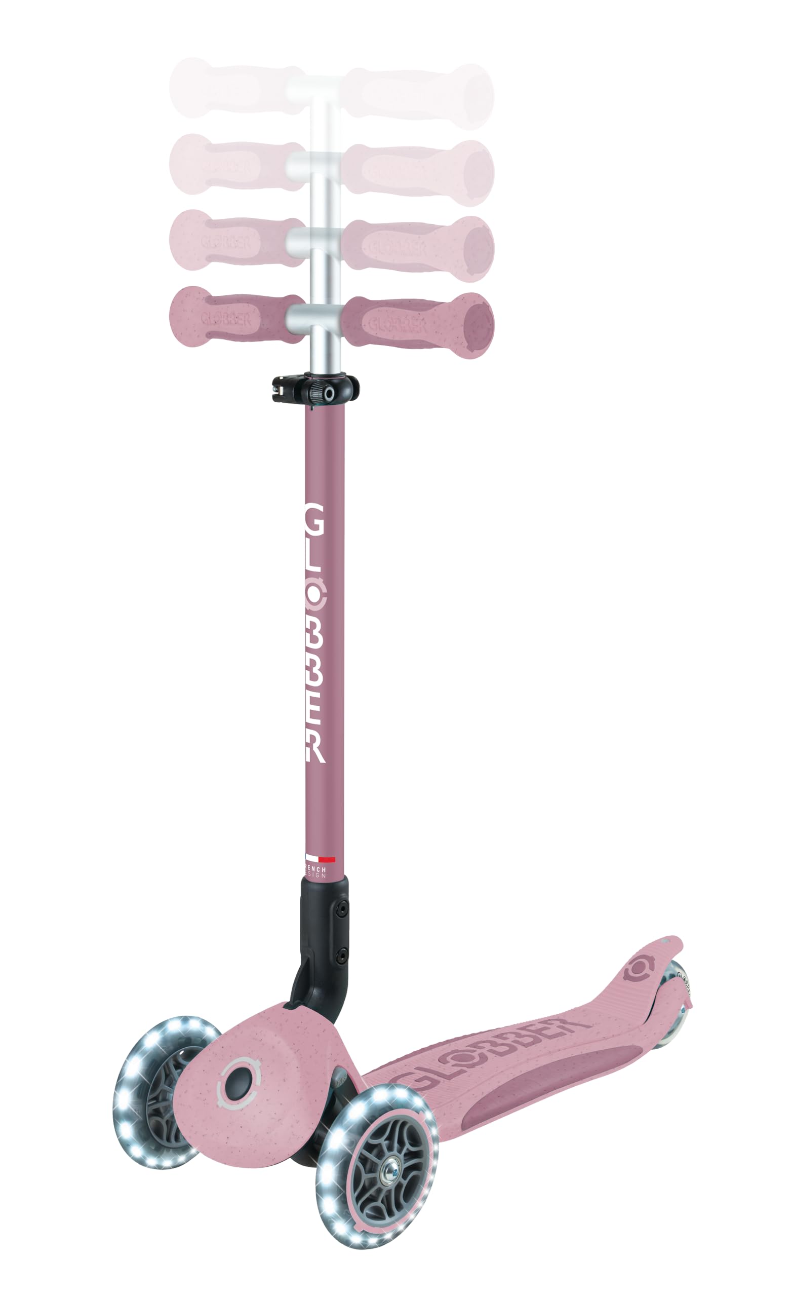 Globber - GO•UP Deluxe Lights ECO 360 – Skalierbarer Tretroller, 3 Räder mit Sitz und Modul 360, für Kinder von 15 Monaten bis 6 Jahren