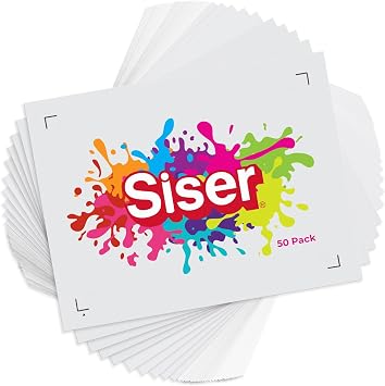 Siser EasyColor DTV 8.4" x 11" Sheets - Inkjet Printer Compatible Heat Transfer Vinyl 50 Sheets