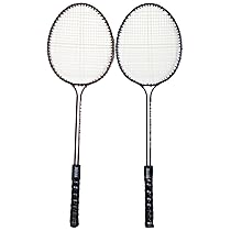 Starx Steel Double-Shaft Badminton Racquet Set, Adult G4 – 3 3/4-Inch (Multicolor)