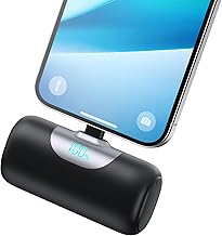 Mini External Battery for iPhone, 5500mAh Power Bank 15W PD Fast Charging Portable Charger Ultra Compact Powerbank with LED Display Compatible with iPhone 14/13/12/11/XS/8/7 and More