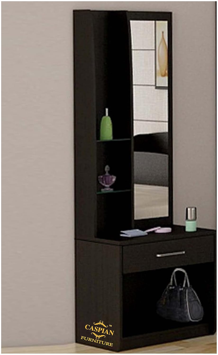Caspian Furniture Dressing Table with 2 Shelves and 1 Drawer Make up