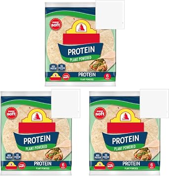Protein Plant Powered Wraps 61g X 6 Pack, 10 Grams of Protein Per Wrap, Pack of 3, Suitable for Vegans