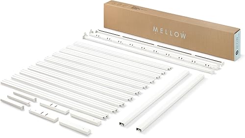 Miniatura 9 de Mellow Rocky Base C - Cama de plataforma de 14 pulgadas, acero blanco resistente, con listones de acero anchos patentados (no necesita somier),