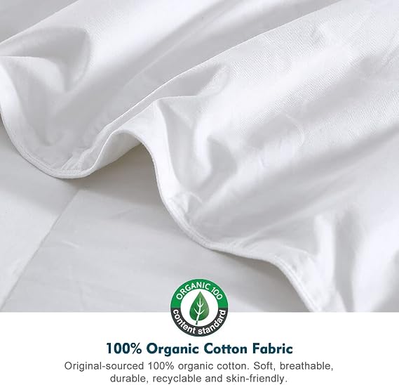 Twin Feathers Down Comforter,Medium Warm All-Season Duvet Insert | 100% Organic Cotton Cover,Machine Washable Hotel Quilt,White Bed Blanket,OEKO-TEX Certified,Box-stitch Prevents Shifting