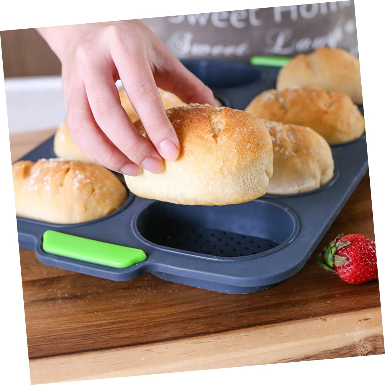 MAGICLULU 2pièces Moule à Silicone Moule à Pains Français Silicone Non-adhésif Pour Pâtisserie Maison Et Réunions Familiales Matériau Alimentaire De Foncé