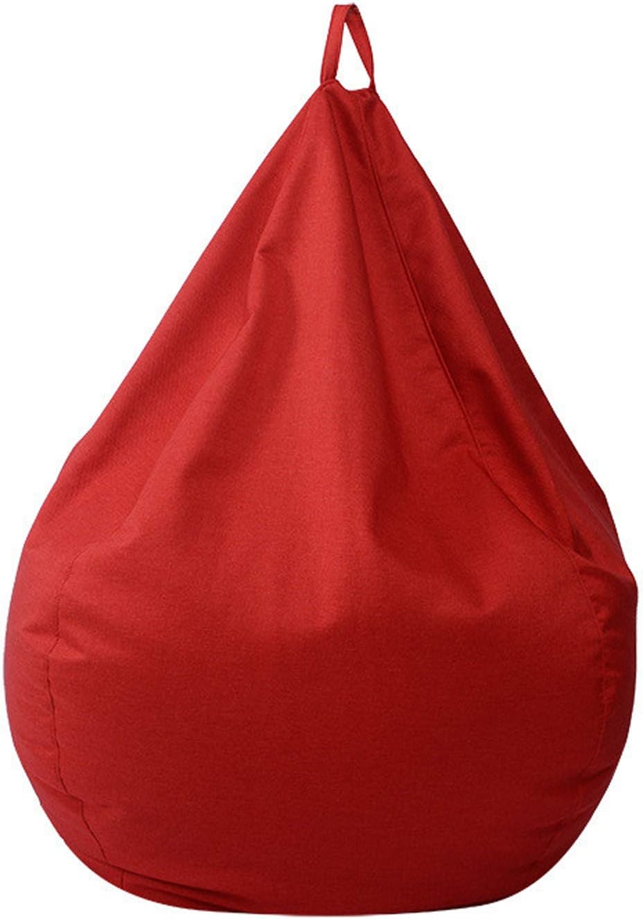 Bean Bag Sofa Chair Cover Toy Storage Bag Organize Stuffed Animals (Without Filler) for Adults and Kids with Hidden Zip and Soft Handle,Wine red,XL