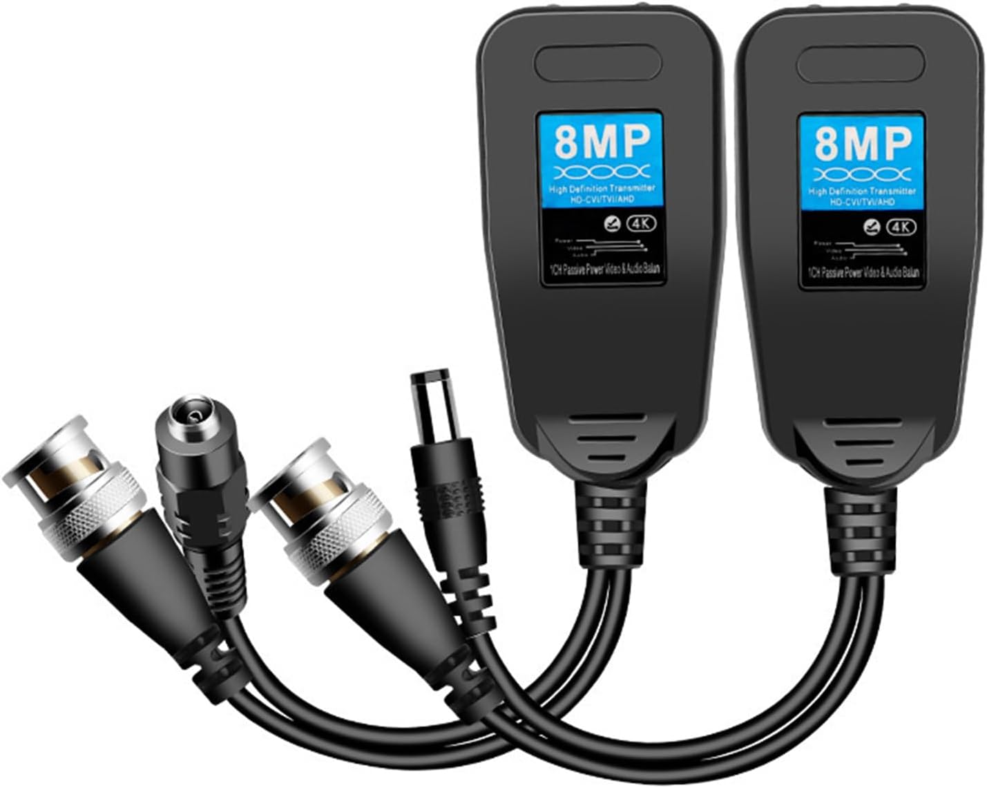 1Pair Passive Video Baluns BNC to RJ45Network Transceiver for Clear Security Cameras Using Cat5e / Cat6 to BNC Connectors Video Balun Adapter