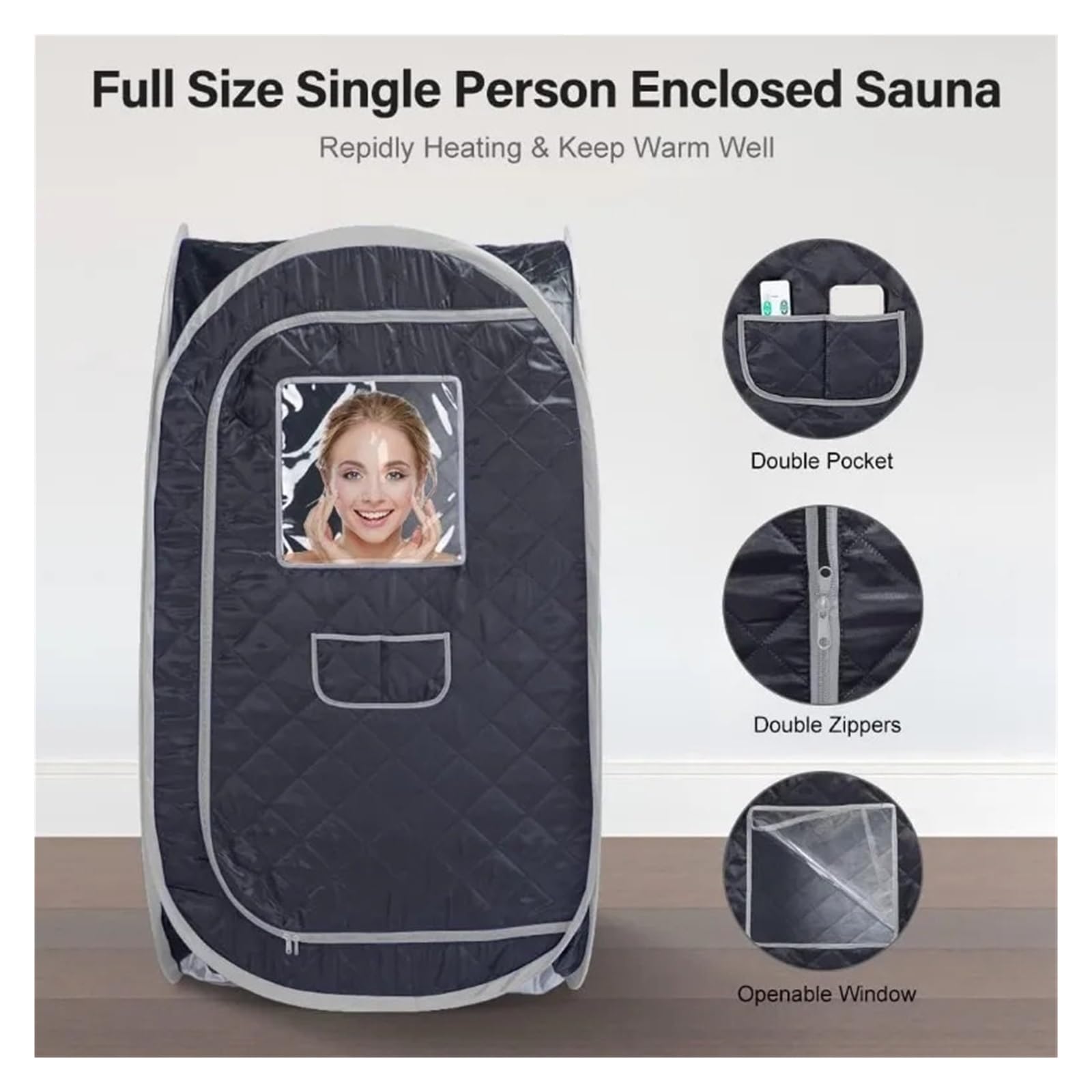 Tenda Da Sauna Portatile Pieghevole For Una Persona Spa For Tutto Il Corpo For La Terapia Disintossicante Senza Vapore Relax A Casa(Brown)