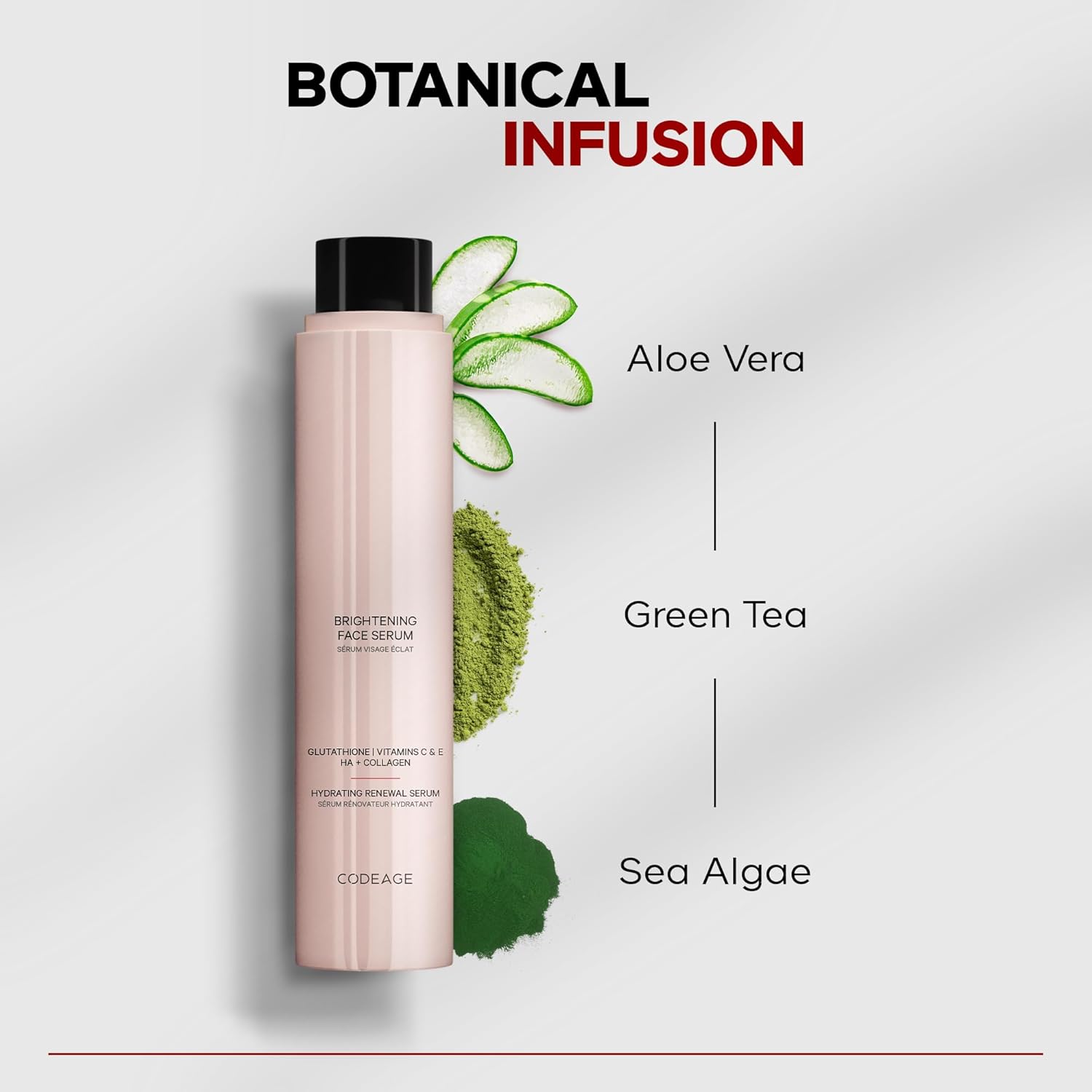 Maison Rouge Brightening Face Serum Refill by Codeage – Glutathione, Vitamin C, E, Hyaluronic Acid & Collagen – Radiance & Antioxidant Support – Paraben-Free – For All Skin Types – 1.7 fl oz
