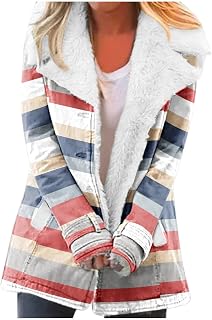 Women's Winter Jacket with Fur Fleece Jacket Women's Lightweight Long Warm Parka Plush Lined Transition Jacket with Lapel Collar Fleece Coat Single Breasted Outdoor Wear Comfortable Fleece Coat