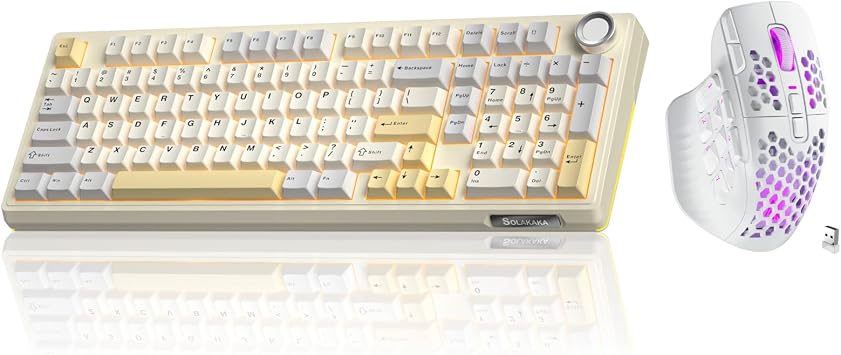 SOLAKAKA KI99 Pro and SM809 Pro,Wireless Keyboard and Mouse Combo for Gaming