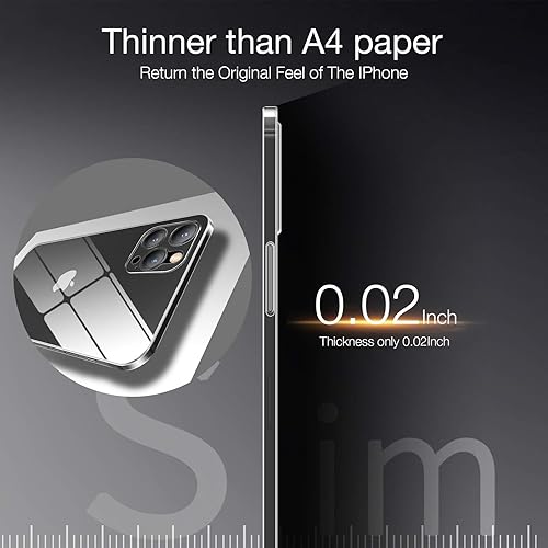 Miniatura 2 de Dataroad - Funda delgada para iPhone 15 Pro papel fino de 0.008 in, 6.1 pulgadas, con 2 protectores de pantalla de vidrio templado, translúcido que