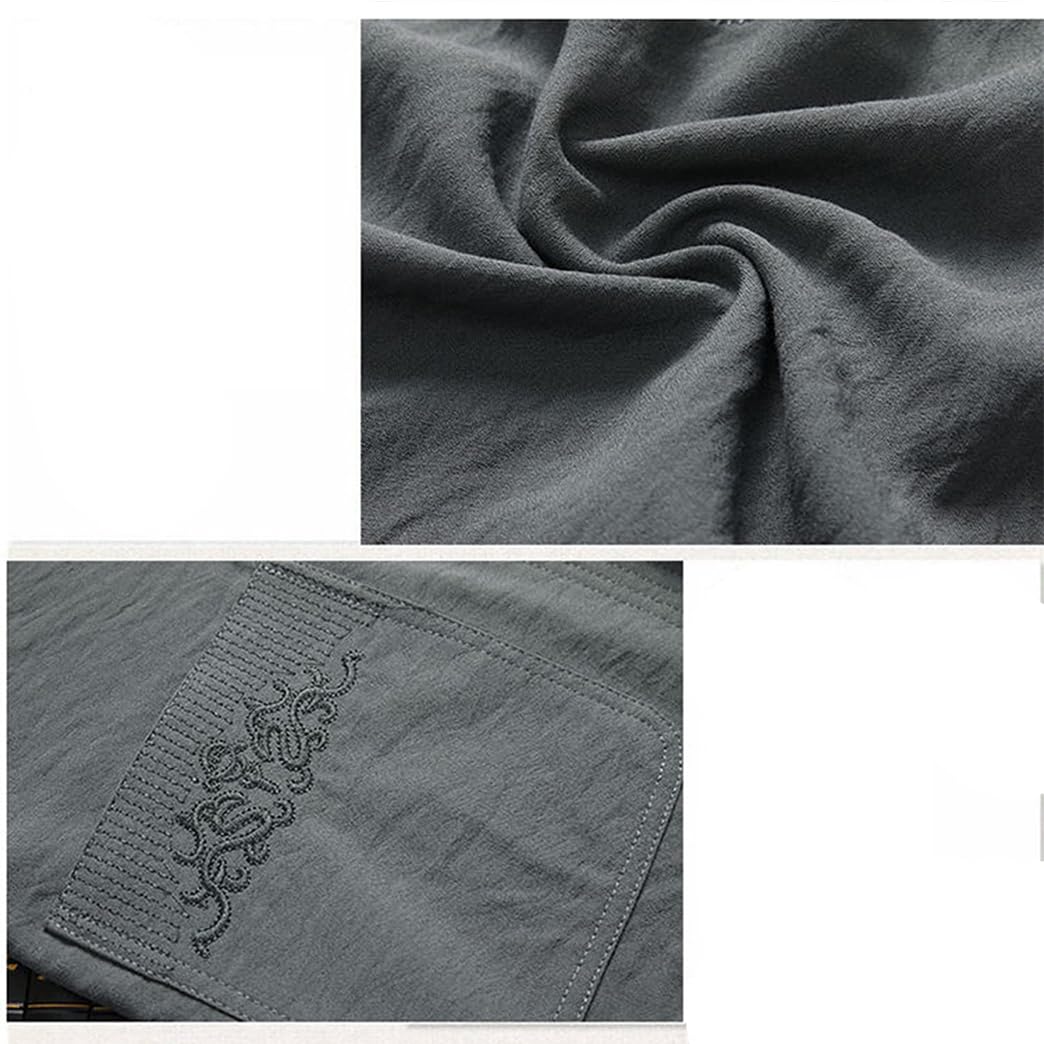 ZHOUXIAO Cotone in Lino Tai Chi Uniforme Uomo Kung Fu Abbigliamento Manica Lunga Abiti Tradizionali Cinesi, Grande Vestito sizetang Giacche di Pantaloni Hanfu Giacca da Arti Green-XXL