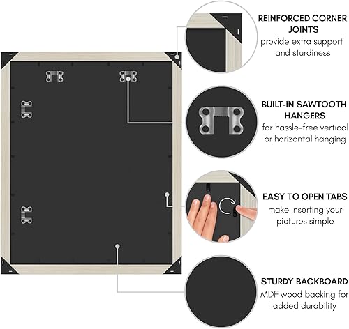 Vista 737 de Americanflat - Marco para póster de 71 x 74 cm con plexiglás pulido, portarretratos negro de madera industrializada, Epic Collection, marco ancho