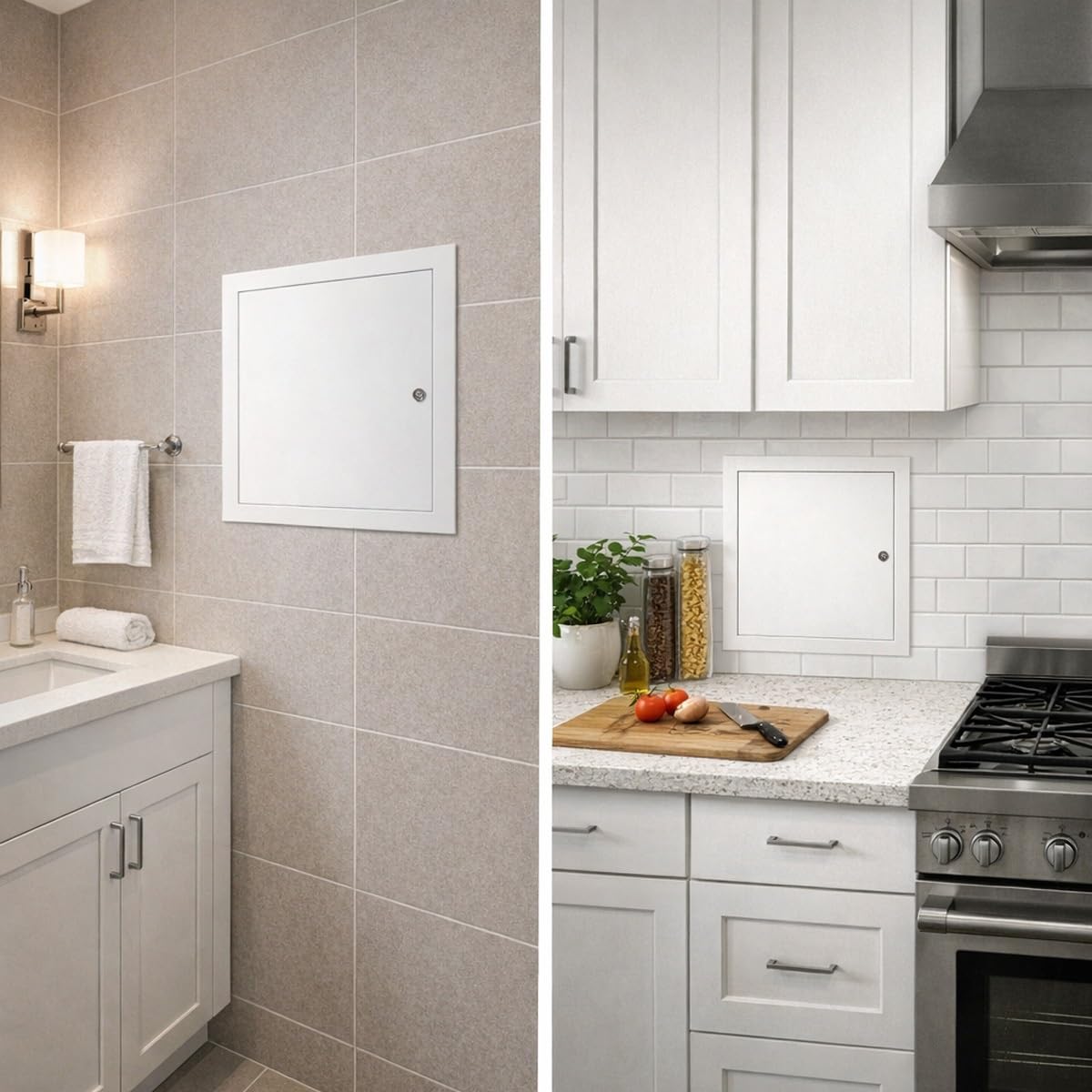 Metal Access Panel with Lock, Recessed Wall and Ceiling Inspection Hatch for Drywall, Aluminum Frame Access Door for Plumbing/Cables/Attic, Secure Box Cover(16x18in/40.6x45.7cm)