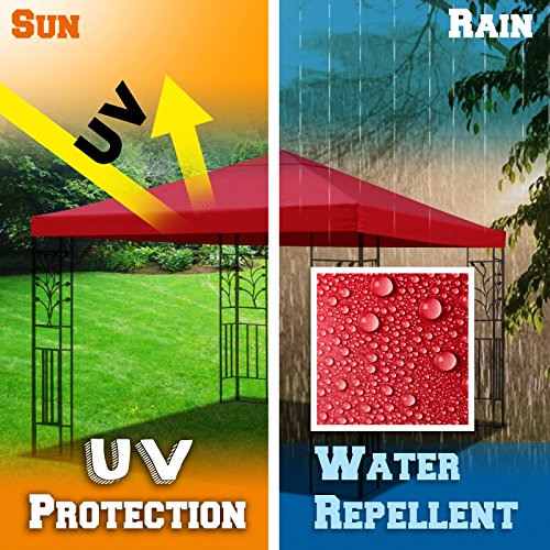 Benefitusa Gazebo Di Ricambio Per Tettoia Superiore Del Patio, Copertura Parasole In Poliestere A Livello Singolo, Bordeaux - 8