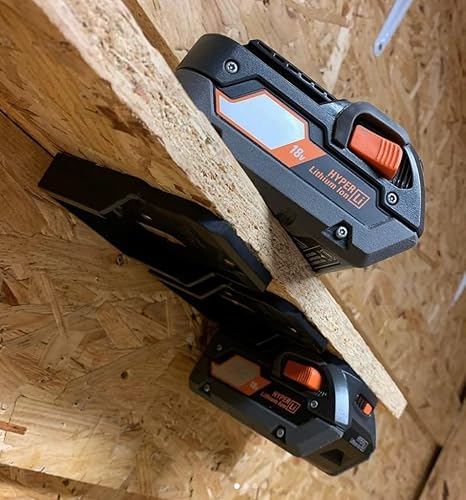 Miniatura 4 de StealthMounts Soporte de batería compatible con Ridgid 18V (paquete de 12) - Soportes de batería negros  Fabricado en el Reino Unido