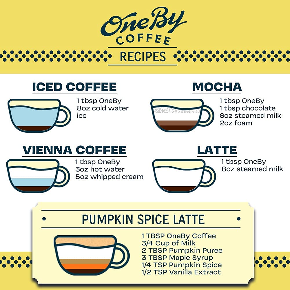 OneBy Coffee | Make Cold Brew, Hot or Iced Coffee in Seconds | 17 Cups per Bottle with 24x Liquid Coffee Concentrate | Single Origin Peruvian Coffee Beans (1 Count, 8.5oz Bottle)
