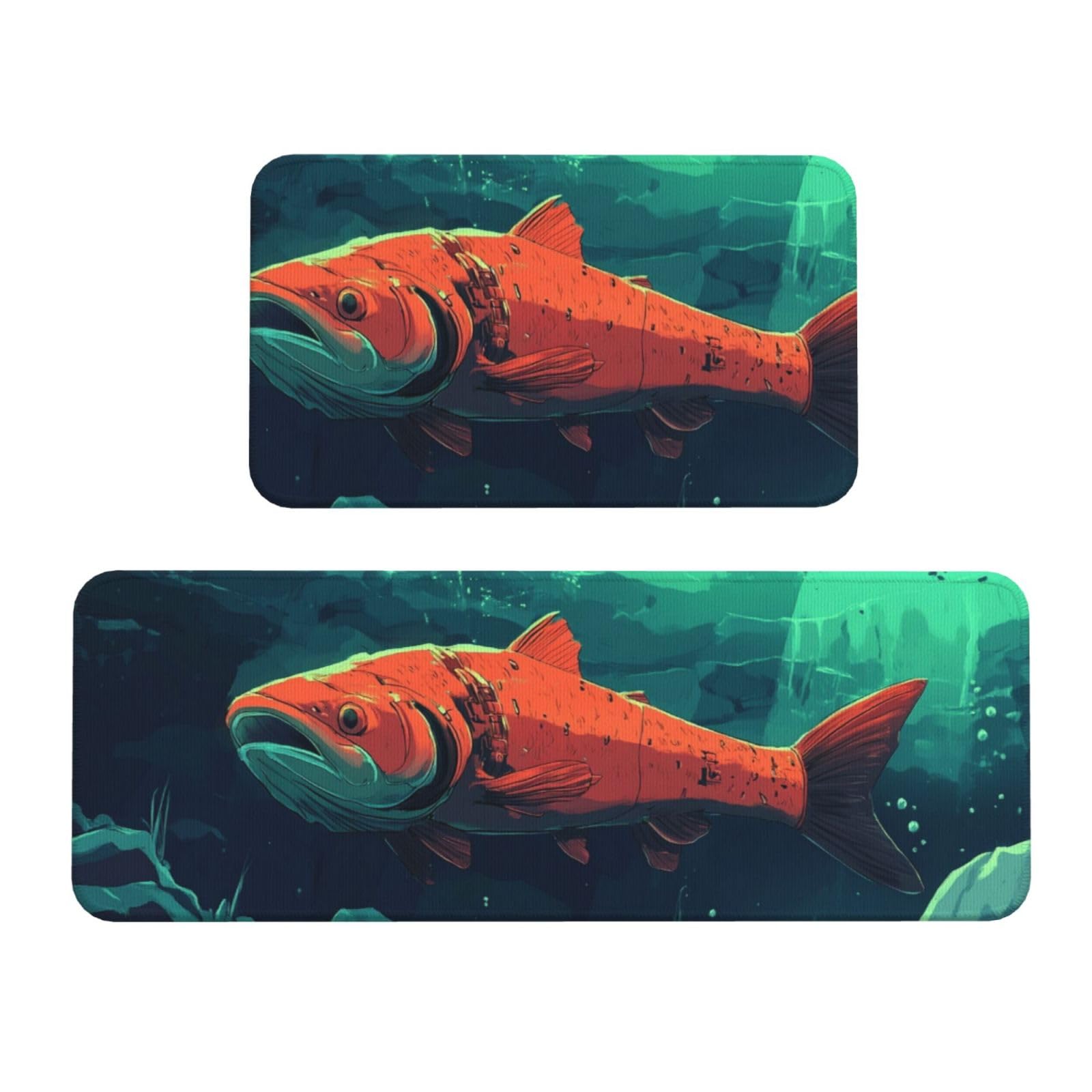 Tapetes de cocina con diseño de peces rojos para dar vida y confort a tu zona de lavado
