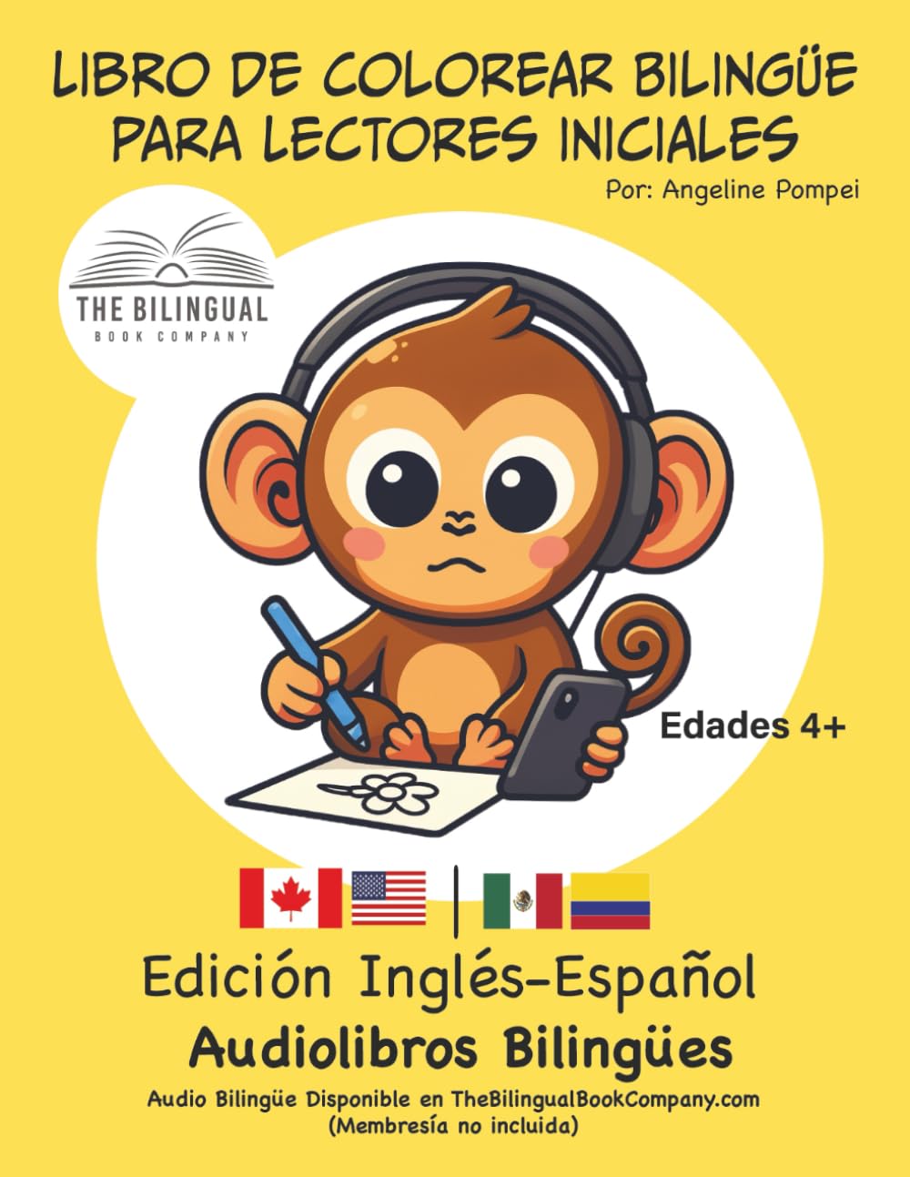 Libro de Colorear Bilingüe para Lectores Iniciales | Edición Inglés–Español | Audiolibros Bilingües