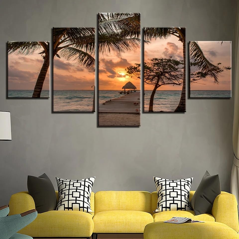 Tableau deco murale 5 parties pour habiller un grand mur vide et sans vie