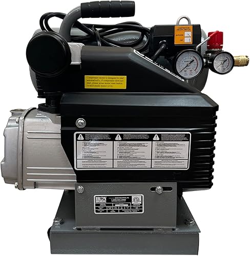 Miniatura 3 de Iron Horse IHHD104L-AK - Compresor de aire portátil de 4 galones, 125 PSI máximo