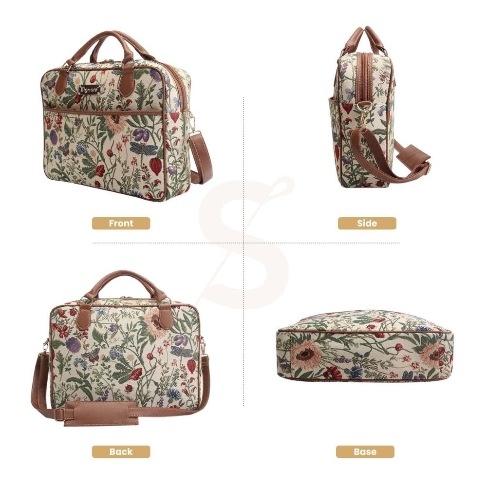 Signare Gobelin Laptop Tasche Laptoptasche 15.6 Zoll, Notebook Tasche 15.6 Zoll Business Taschen Damen mit Farbmuster Designs