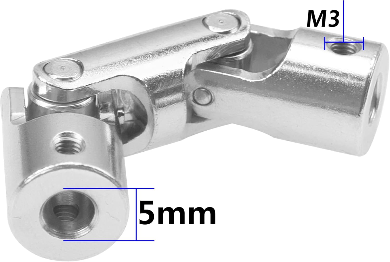 2Pcs Vgoohobby 4mm/5mm/6mm RC Boat Shaft Coupler 3 Section U Joint Coupling for RC Car Boat Robotics DIY (5mm to 5mm)