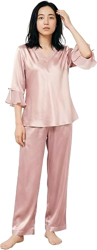 Amazon | [Yumeno Silk] シルク パジャマ レディース 100% 22匁 6A