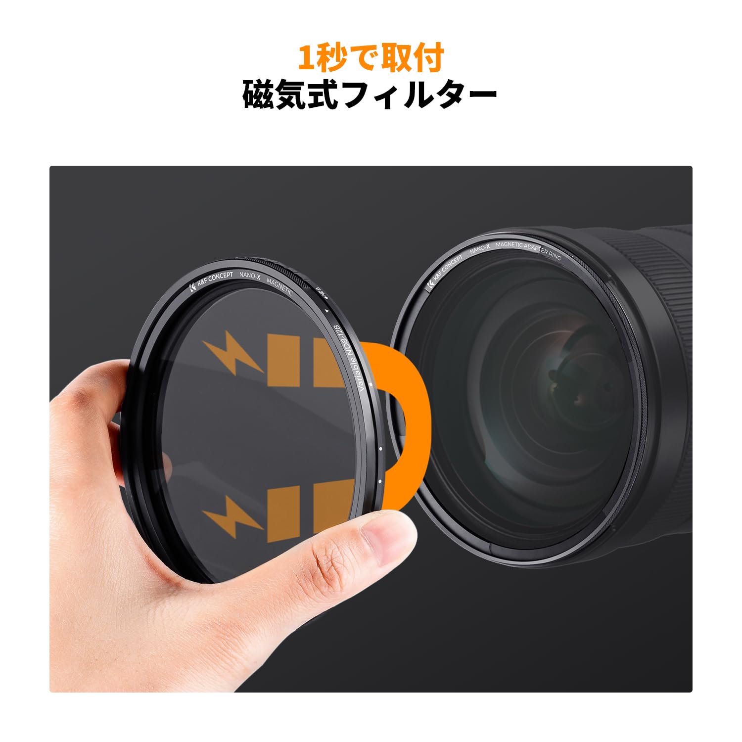 Amazon | K&F CONCEPT 72mm マグネット式 可変NDフィルター ND8-128 HD