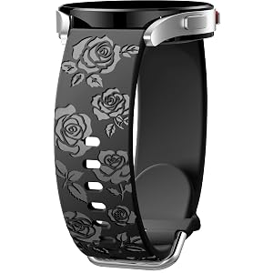 DaQin Glossy Floral Engraved Bands Compatible with Galaxy Watch 7 6 5 4 40mm 44mm 5 Pro 6