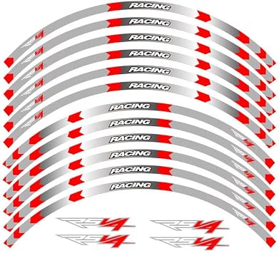 Motorcycle Rim Reflective Tape Sticker 17inch Wheel Stripes Decals Compatible with Aprilia RSV4 E
