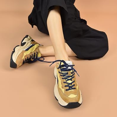 BEAU TODAY Womens Chunky Sneakers, Chunky Shoes for Women, Lace up Comfortable Fashion Dad Sneaker