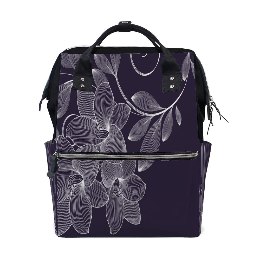 Sac à dos fleurs de lys multifonction à grande capacité ergonomique - 6