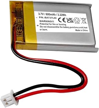 AOLIKES 600mAh 503040 Lipo Battery for Cozmo Vector Robot, SkyBell HD Video Doorbell,Dash Camera GPS Driving Recorder Sena SPH10 Headset Battery Replacement 2Pack