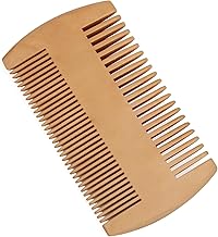 Beard Comb for Men, Antistatic Wood Beard, Double Row Toothed Comb for Daily Beard Care, Suitable for the Application of Beard Oil, Wood Colour